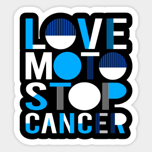 Love Moto Stop Cancer Sticker